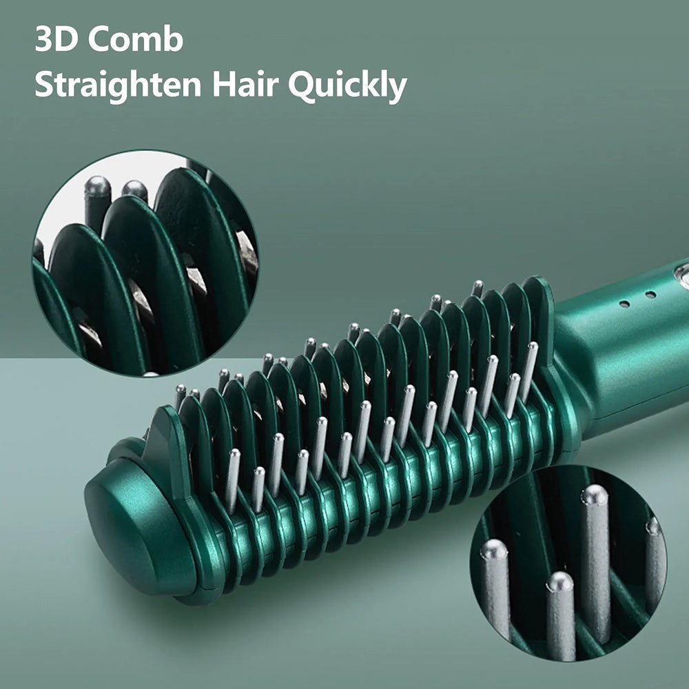 2-in-1 Electric Hair Straightener & Curling Comb | Dual-Purpose Styling Tool